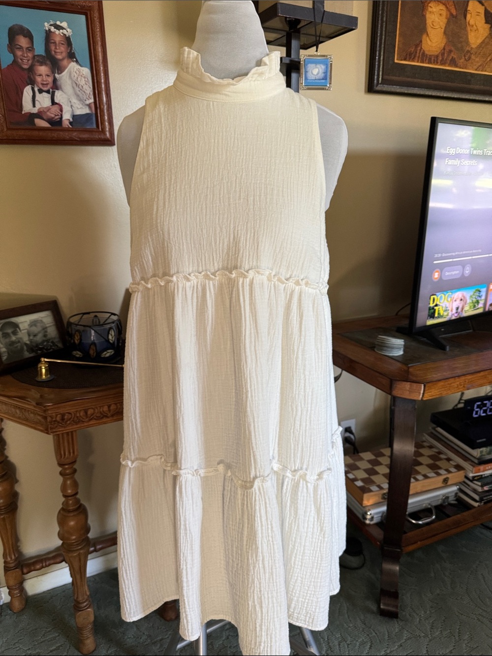 Tuckernuck Pomander Place White Tiered Mini Dress